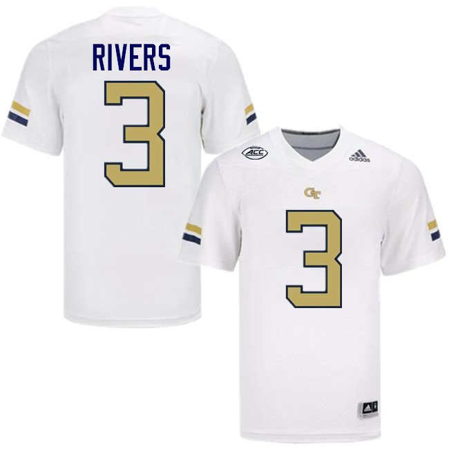Eric Rivers Georgia Tech Jerseys,Georgia Tech Yellow Jackets College Football Uniforms-White